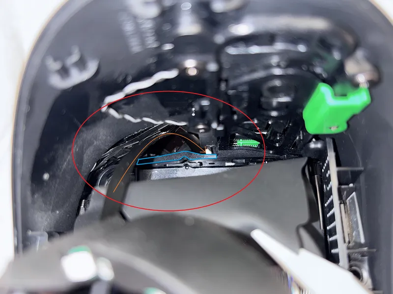 Using a light source to illuminate the cable exit hole